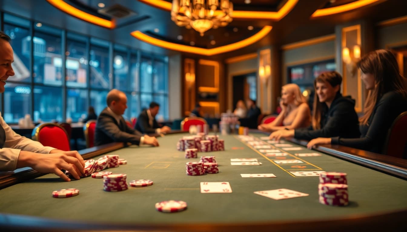 Spiele im casino online schweiz erlebbar: Ein Spieltisch voller Spannung und Freude beim Glücksspiel.