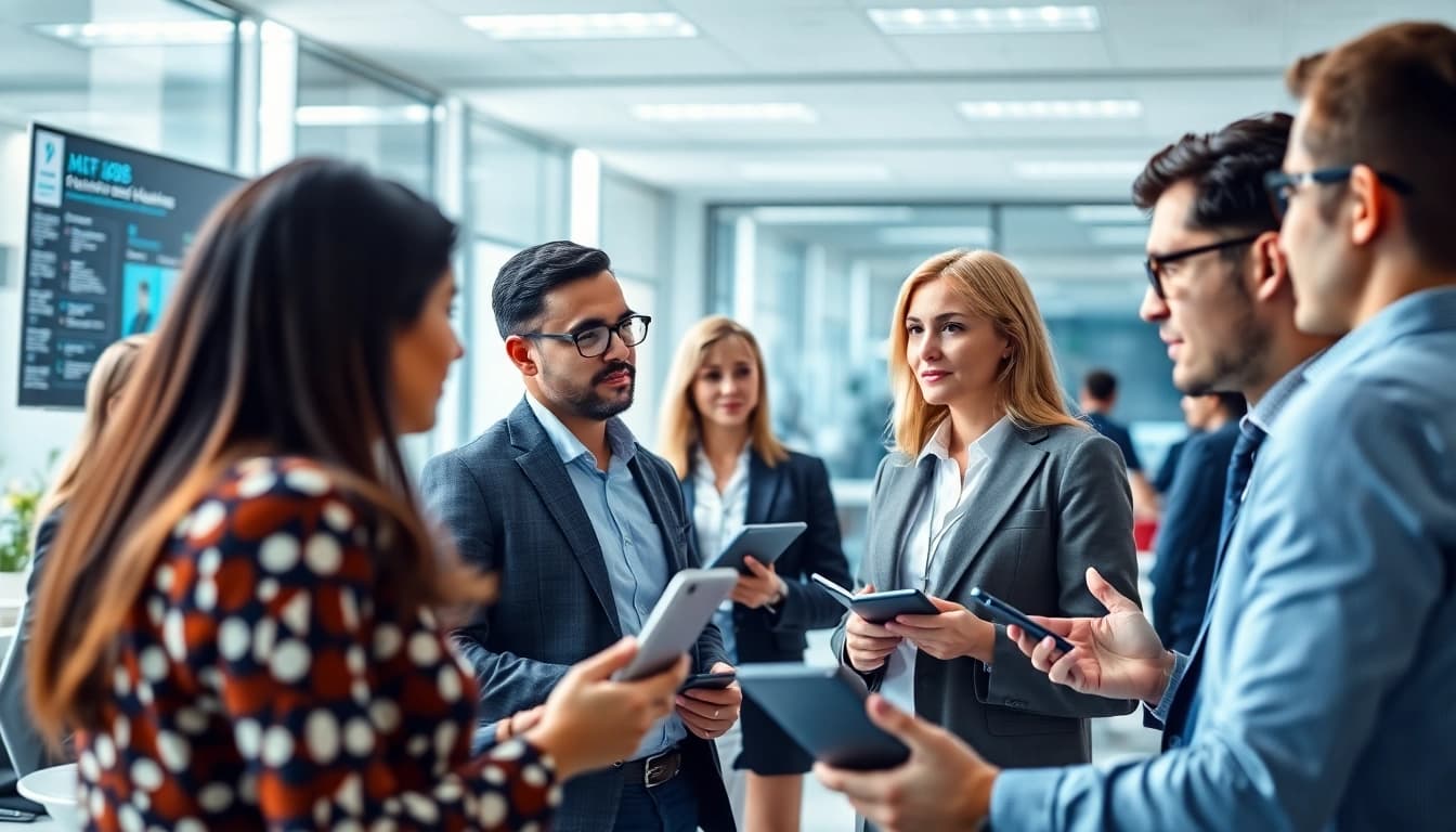 Headhunter IT konsultiert Kandidaten in einem modernen Büro.
