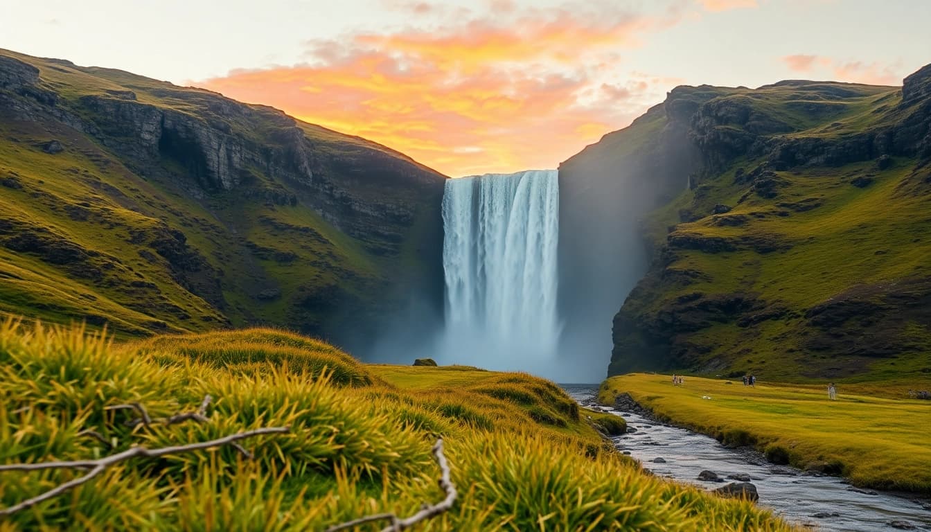 Erleben Sie die atemberaubenden Wasserfälle von Gullfoss, ein Highlight jeder Reise nach Island, mit majestätischen Ausblicken in der Morgendämmerung.