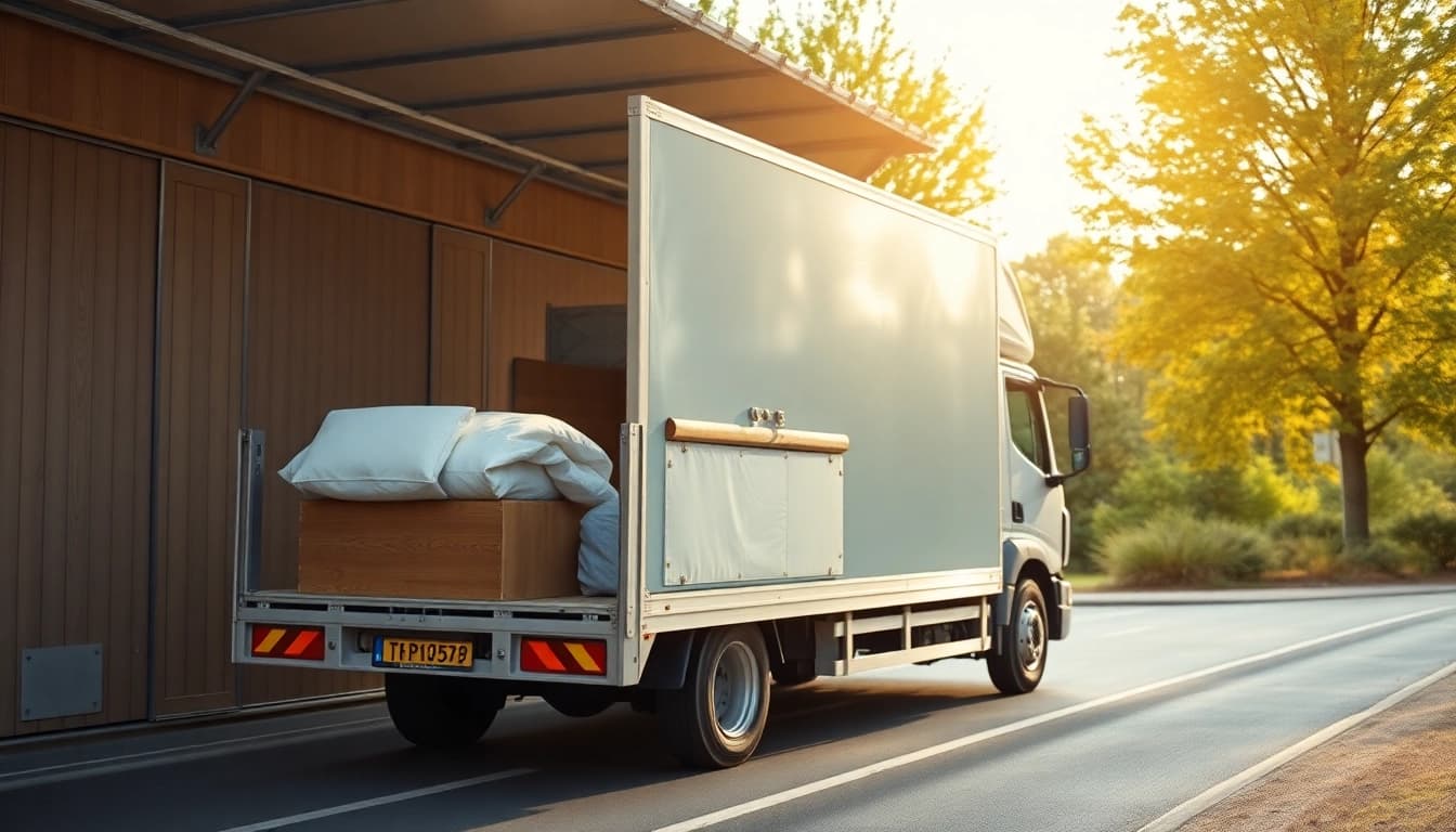 Umzugsunternehmen Wuppertal transportiert sorgfältig Möbel in einem Lkw.