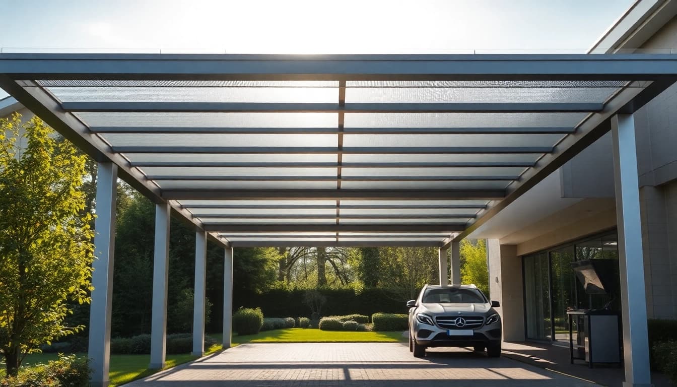 Gestalten Sie Ihren Außenbereich mit einem stilvollen Carport Metall, der modernen Schutz für Ihr Fahrzeug bietet.