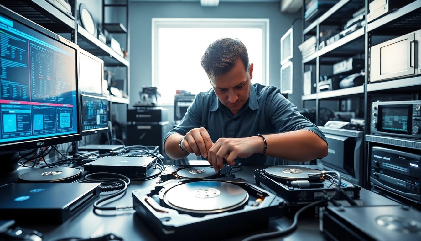 Datenrettung wien durch techniker, die festplatten reparieren und daten wiederherstellen.