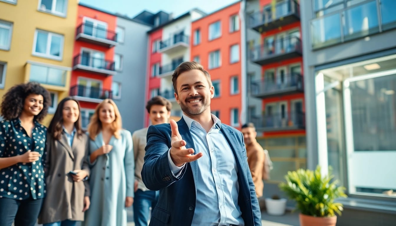 Immobilienmakler Frankfurt Eschersheim berät freundliche Kunden in einer modernen Nachbarschaft.