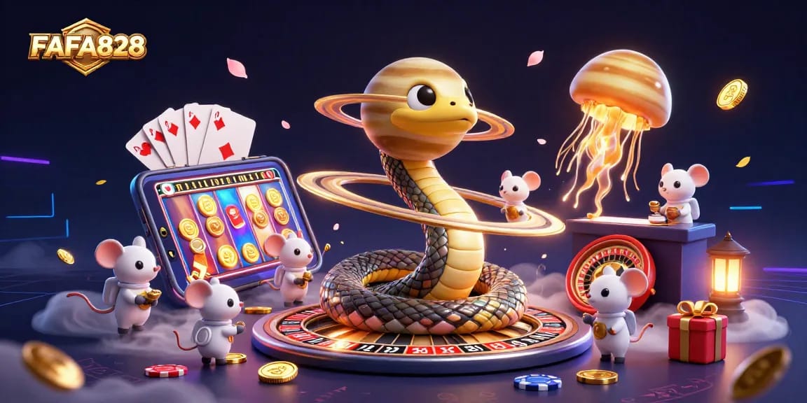 Engage with FAFA828's unique gambling adventures featuring cosmic casino elements.