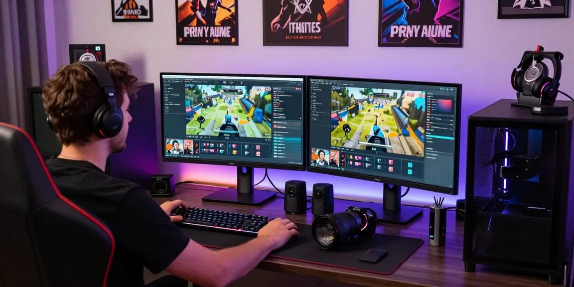 Twitch Follower kaufen mit einem Gamer, der live streamt und mit Zuschauern interagiert