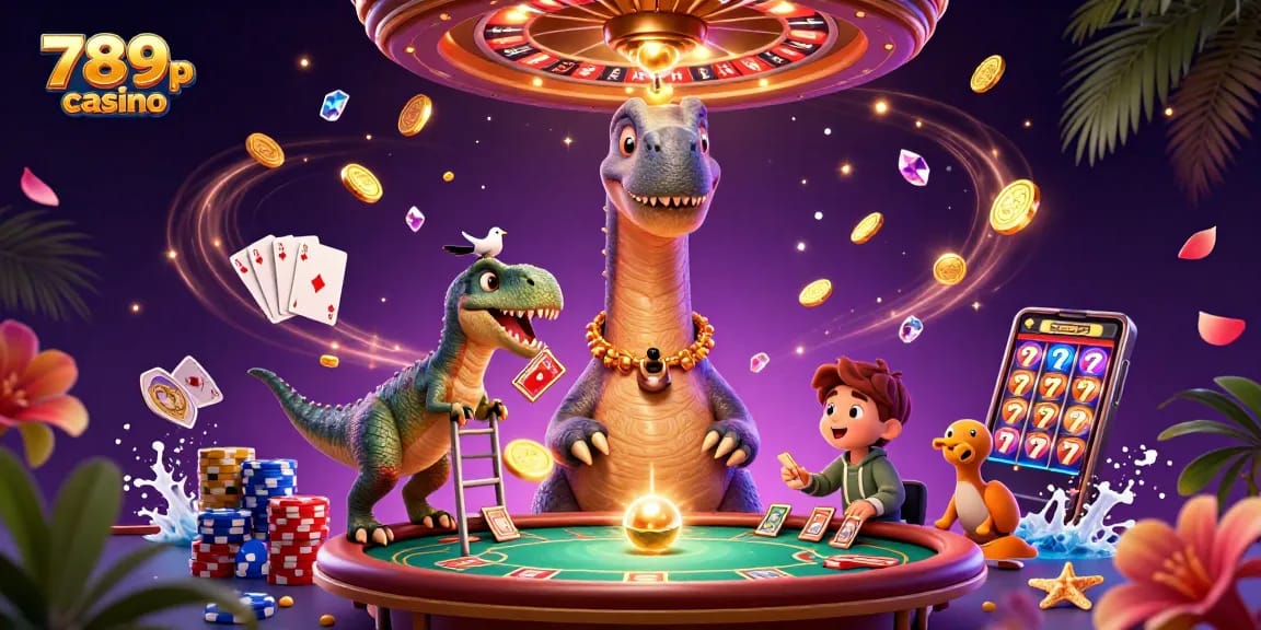 Experience vibrant gameplay at 789p-casino with animated characters and sparkling casino elements.