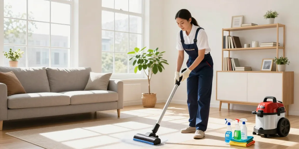 Home cleaning by a professional cleaner from reinigungsfirma solothurn, showcasing a bright and tidy living room.