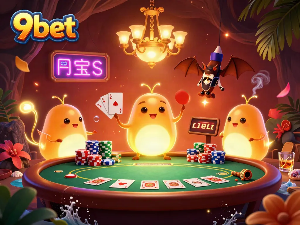 Experience thrilling games at 9bet with vibrant glowworms illuminating a unique casino adventure.