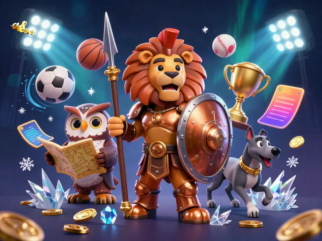Experience thrilling sports betting with the debet platform featuring dynamic characters and symbols of victory.