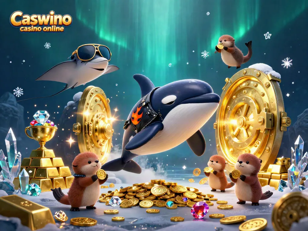 Experience excitement at Caswino casino online with vibrant sea creatures and treasure, showcasing rich gaming atmosphere.