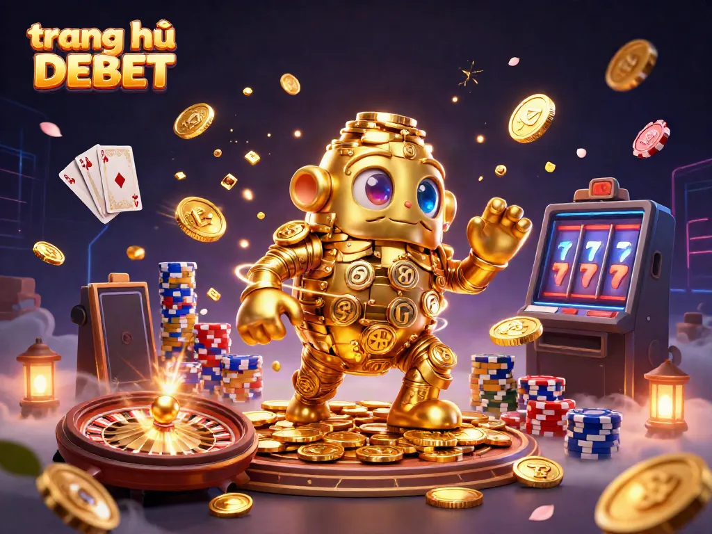 Spin and win at trang chủ DEBET with dynamic gaming elements and vibrant casino atmosphere.