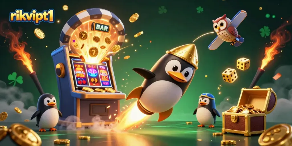 Win big at rikvipt1 with a jackpot explosion from a vibrant 3D casino scene.