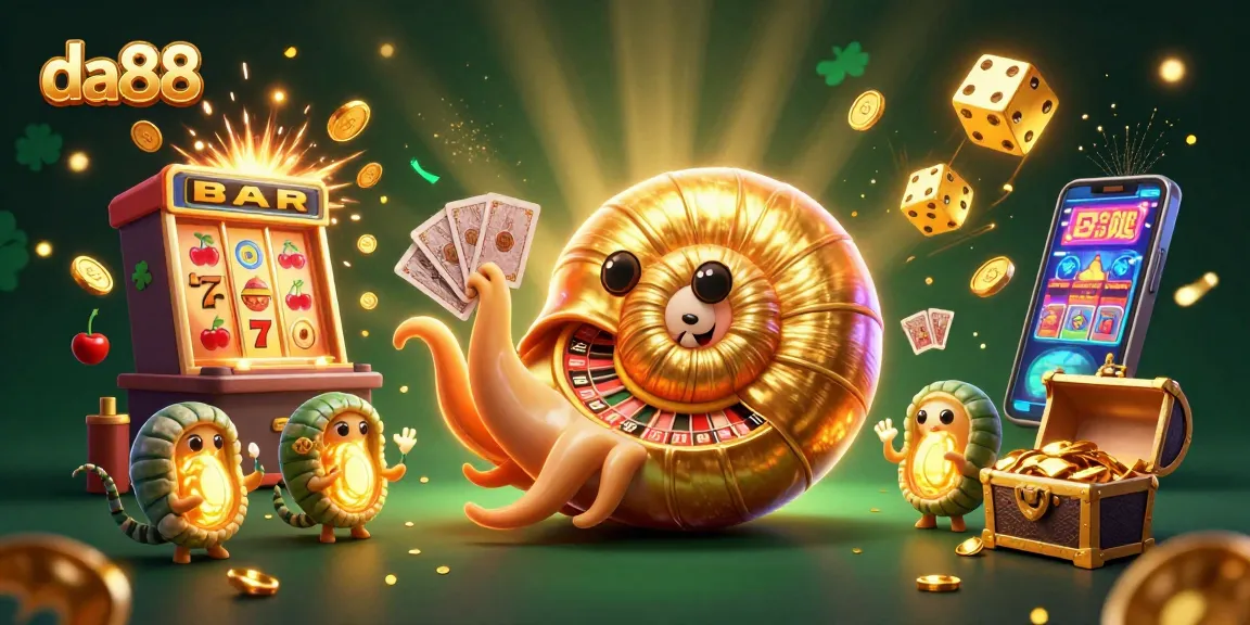 Experience thrilling wins at da88's vibrant casino featuring a giant nautilus roulette wheel and golden treasures.