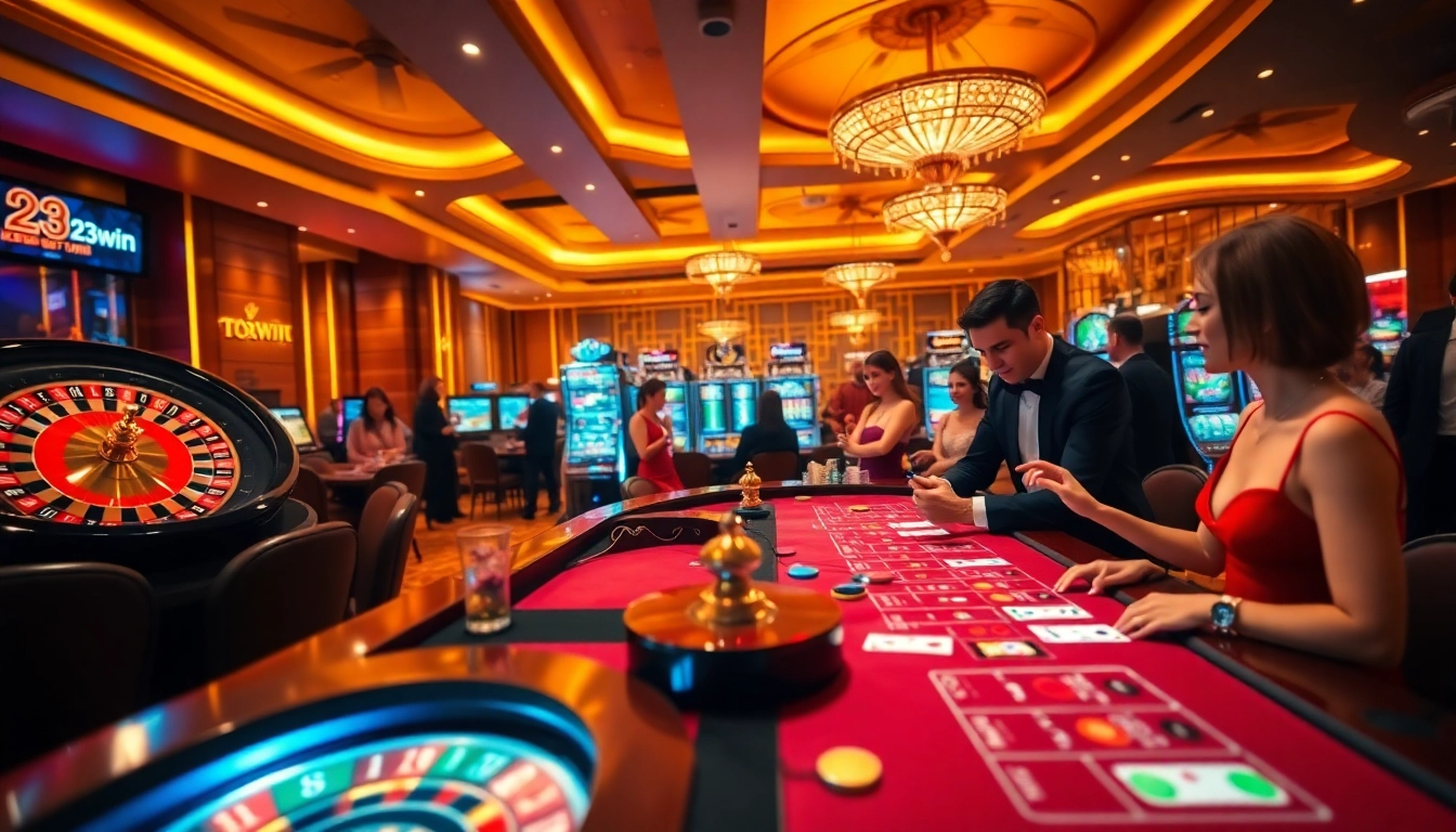Experience thrilling gameplay at 23win casino with vibrant roulette and exciting slot machines.