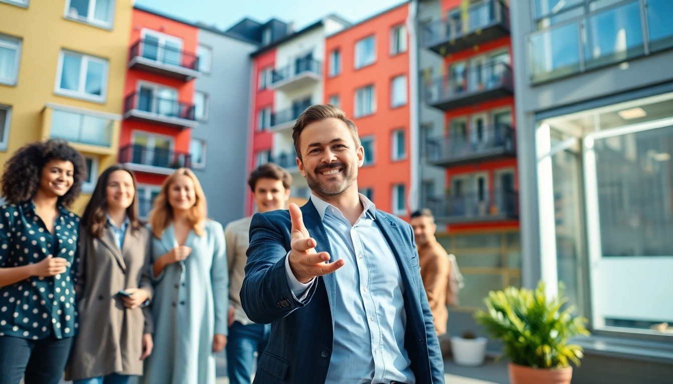 Immobilienmakler Frankfurt Eschersheim berät freundliche Kunden in einer modernen Nachbarschaft.