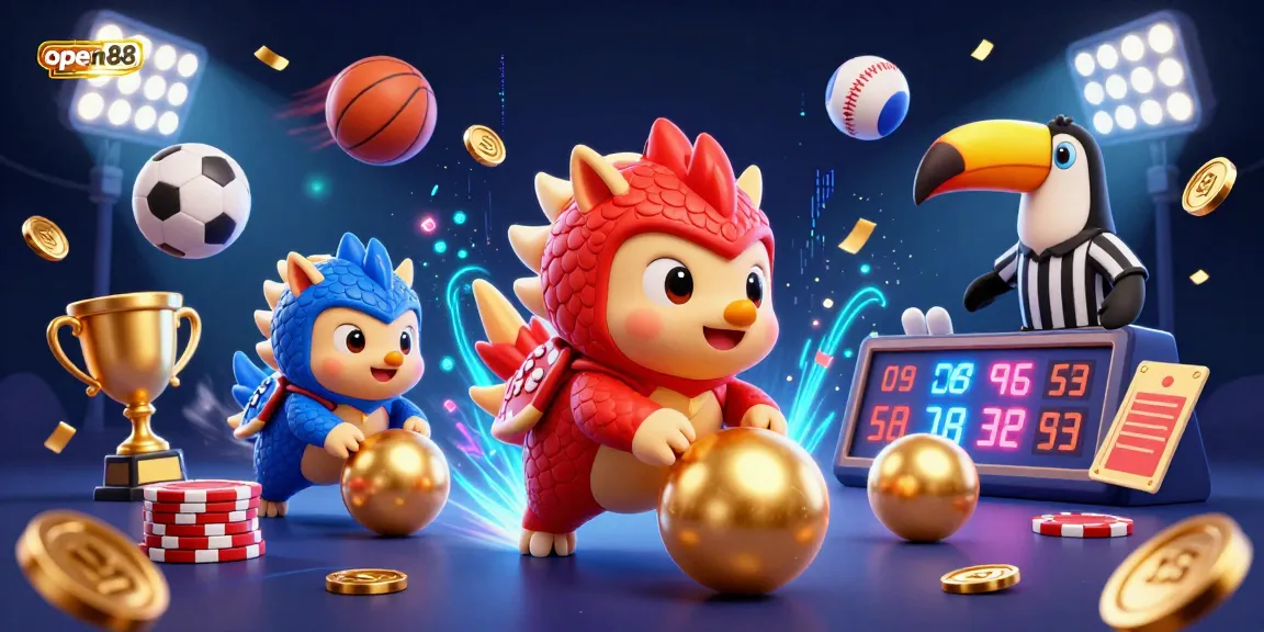 Experience thrilling bets at open88 with pangolins competing in a dynamic casino scene.
