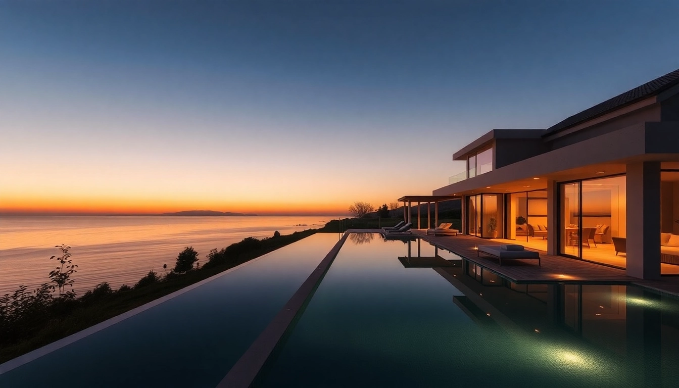 Stunning villa exemplifying immobilien kaufen nordzypern, situated by the sea, showcasing luxurious architecture.