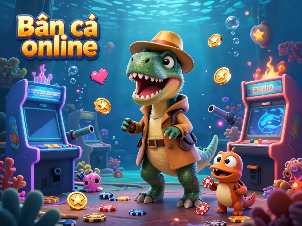Experience thrilling underwater action with Bắn cá online in this vibrant, fun scene of gaming excitement.