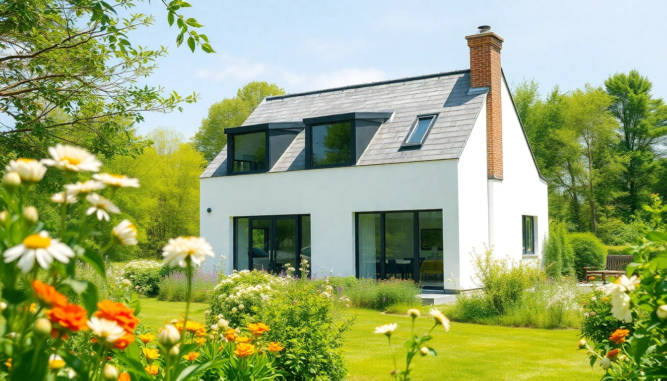 Das moderne Haus zeigt eine einladende Fassade, ideal für den Hauskauf.