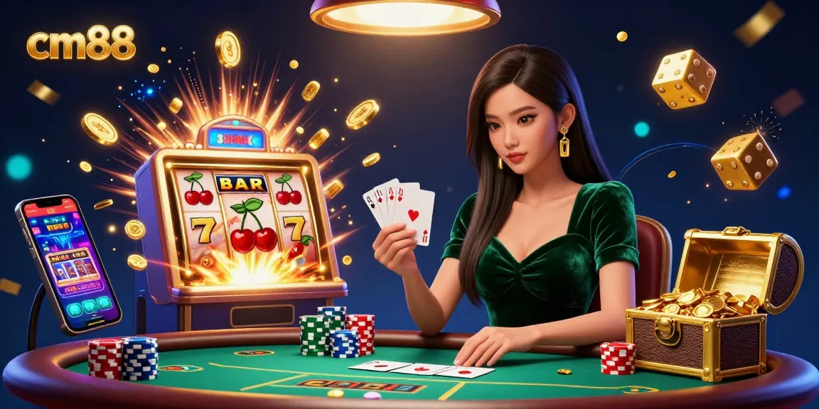 Experience the thrill of gambling with cm88 at a luxury poker table featuring stunning elements and vibrant atmosphere.