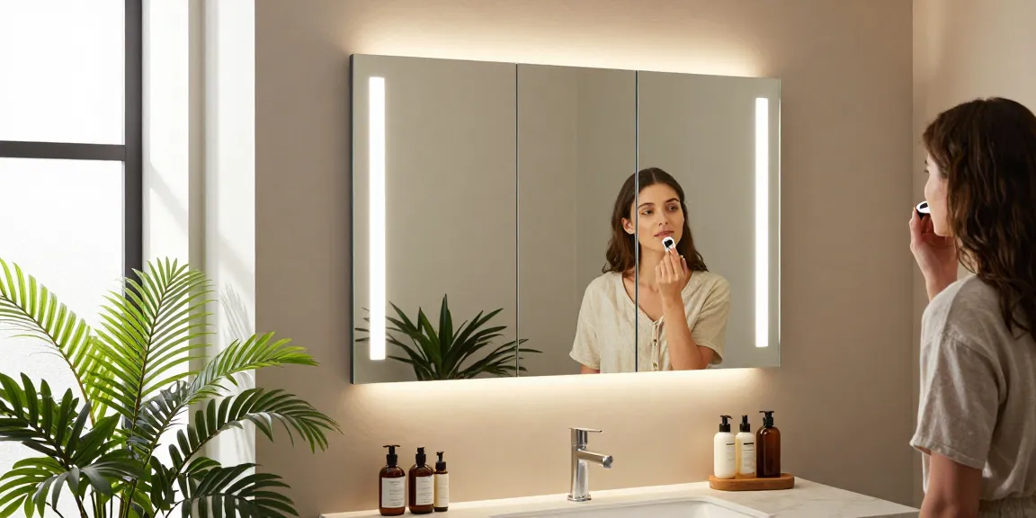 Stijlvolle badkamer spiegelkast 120 cm met LED-verlichting in een moderne badkameromgeving