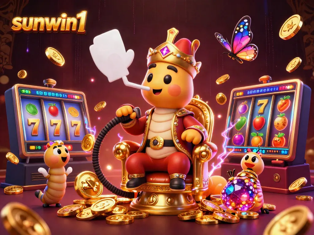 Experience excitement with sunwin1, where golden coins flow and poker symbols emerge in a vibrant online casino.
