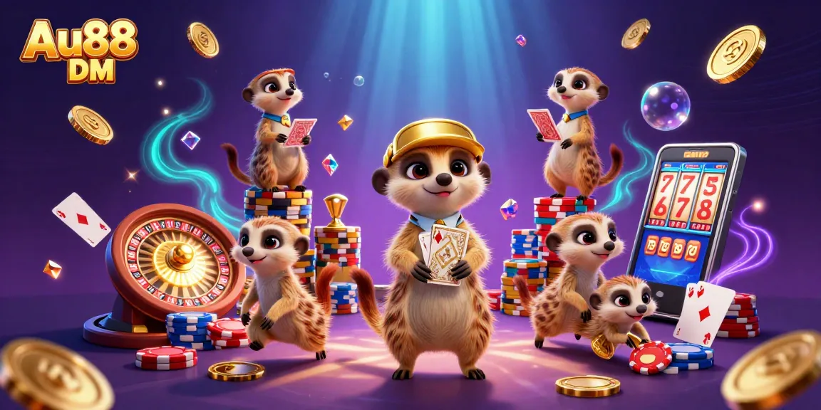 Experience thrilling wins at Au88 DM with this vibrant 3D casino scene filled with excitement and action.