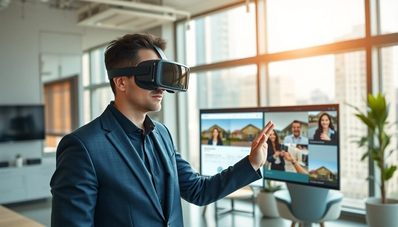 Immobilienmakler Frankfurt Ginnheim berät Kunden in modernem Büro mit digitalen Medien.