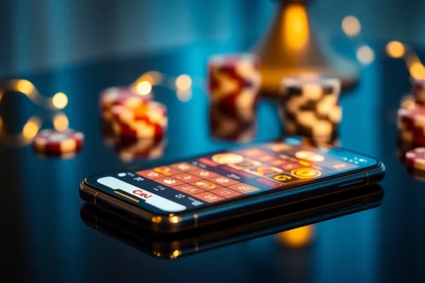 Erleben Sie die beste Casino App in Deutschland auf einem modernen Smartphone, das aufregende Casino-Spiele zeigt.
