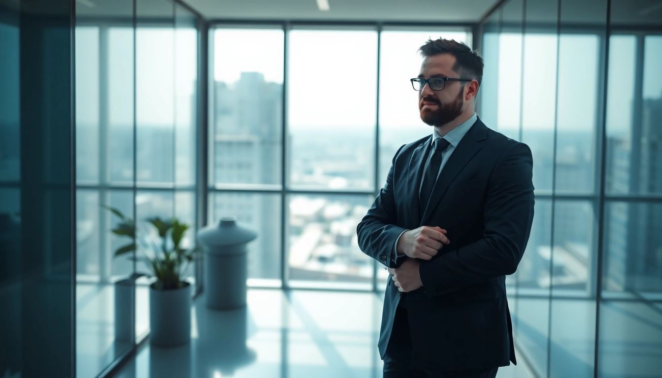 Professioneller Headhunter in einem modernen Büroumfeld, der aktiv eine Karrierechance prüft.