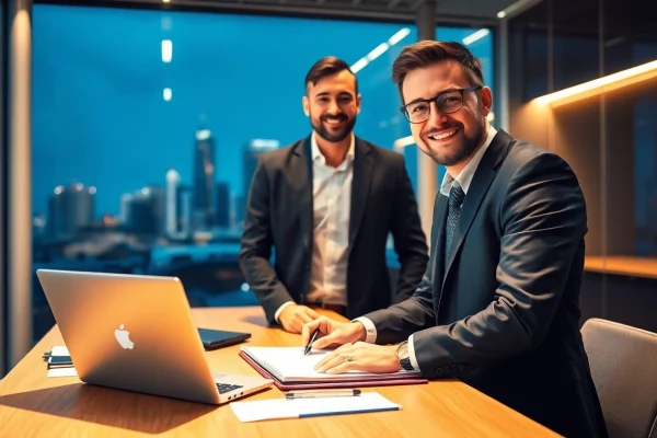 Headhunter Frankfurt: Professioneller Headhunter im modernen Büro zeigt Konzentration und Engagement.