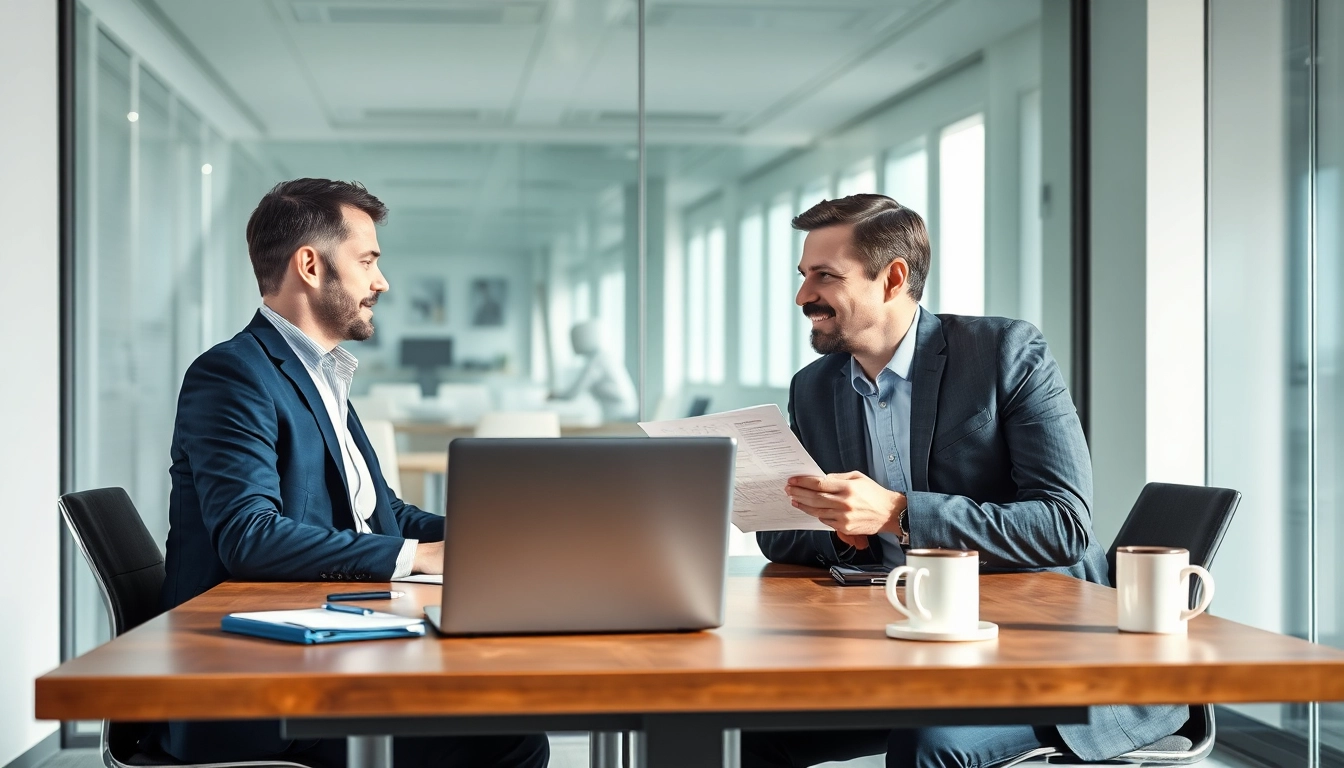 Headhunter Saarbrücken in einem modernen Büro, wo strategische Gespräche über Karrierechancen stattfinden.