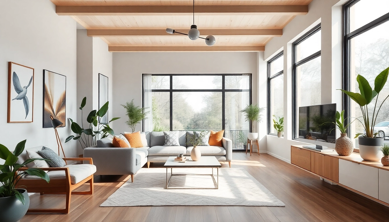 Innovative Raumgestaltung in a bright modern living room, featuring natural light and stylish decor.