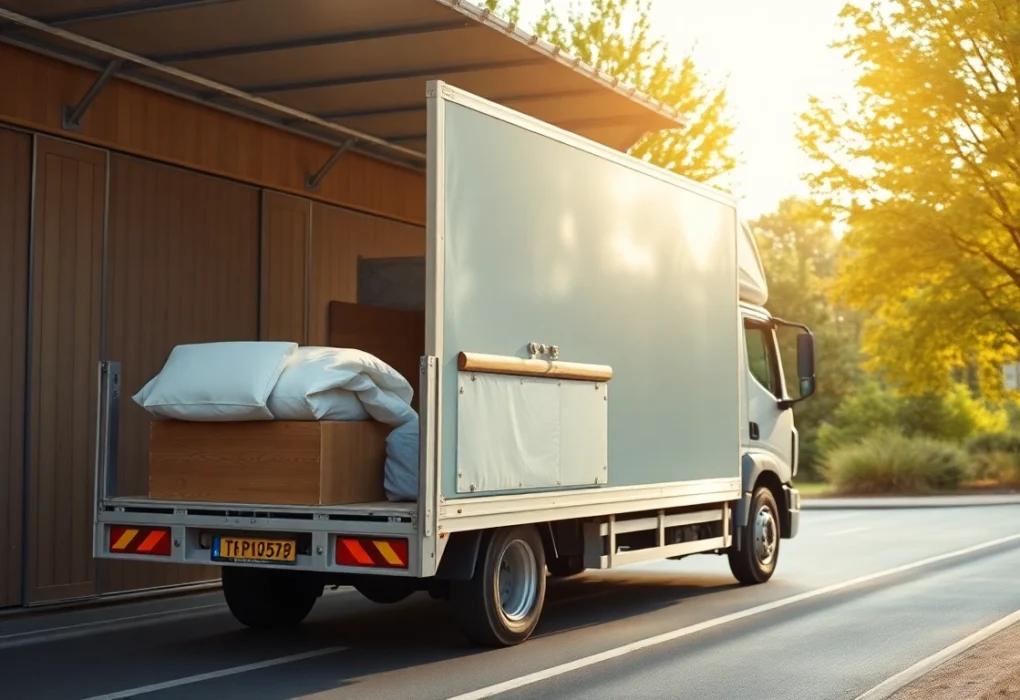 Umzugsunternehmen Wuppertal transportiert sorgfältig Möbel in einem Lkw.