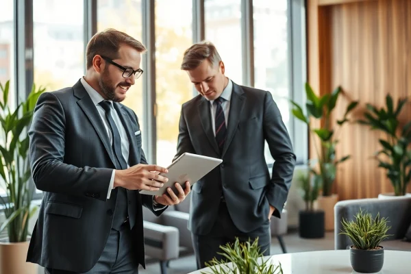 Headhunter Gastronomie berät Klienten in einem stilvollen Büro mit warmem Licht.