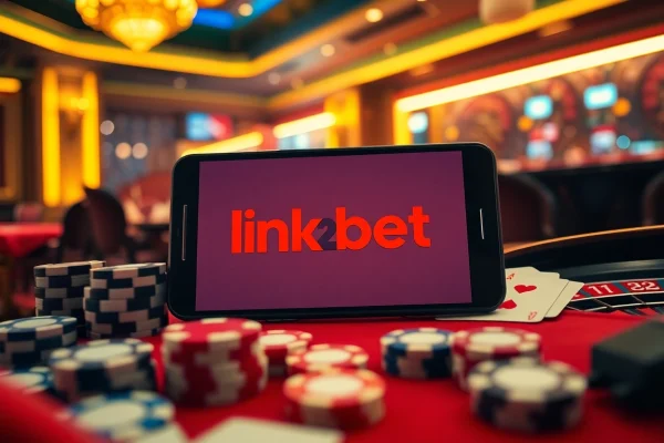 Explore the dynamic interface link 12bet featuring poker chips and a roulette wheel in a luxurious casino scene.