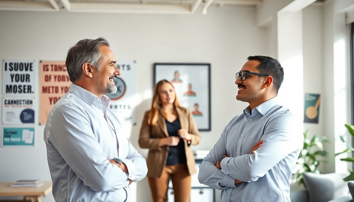 Headhunter Schweiz hilft einem Kandidaten in einem modernen Büro.