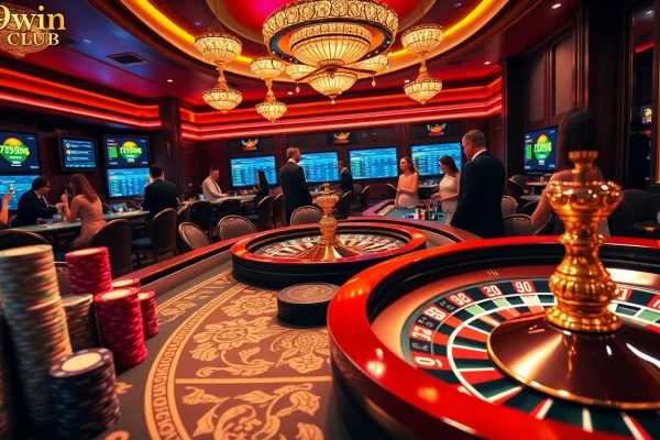 Experience thrilling gameplay at the 789win club with vibrant casino visuals featuring poker chips and a roulette wheel.