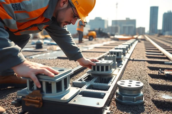Flachdach Entwässerung Sanierung mit neuem Drainagesystem im urbanen Umfeld.