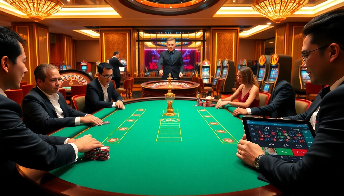 Playing poker at a luxurious casino table showcasing the excitement of https://nk88net.com/ thrilling experiences.