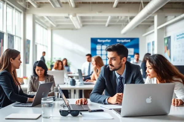 Headhunter IT aiding diverse professionals in a modern recruitment setting.