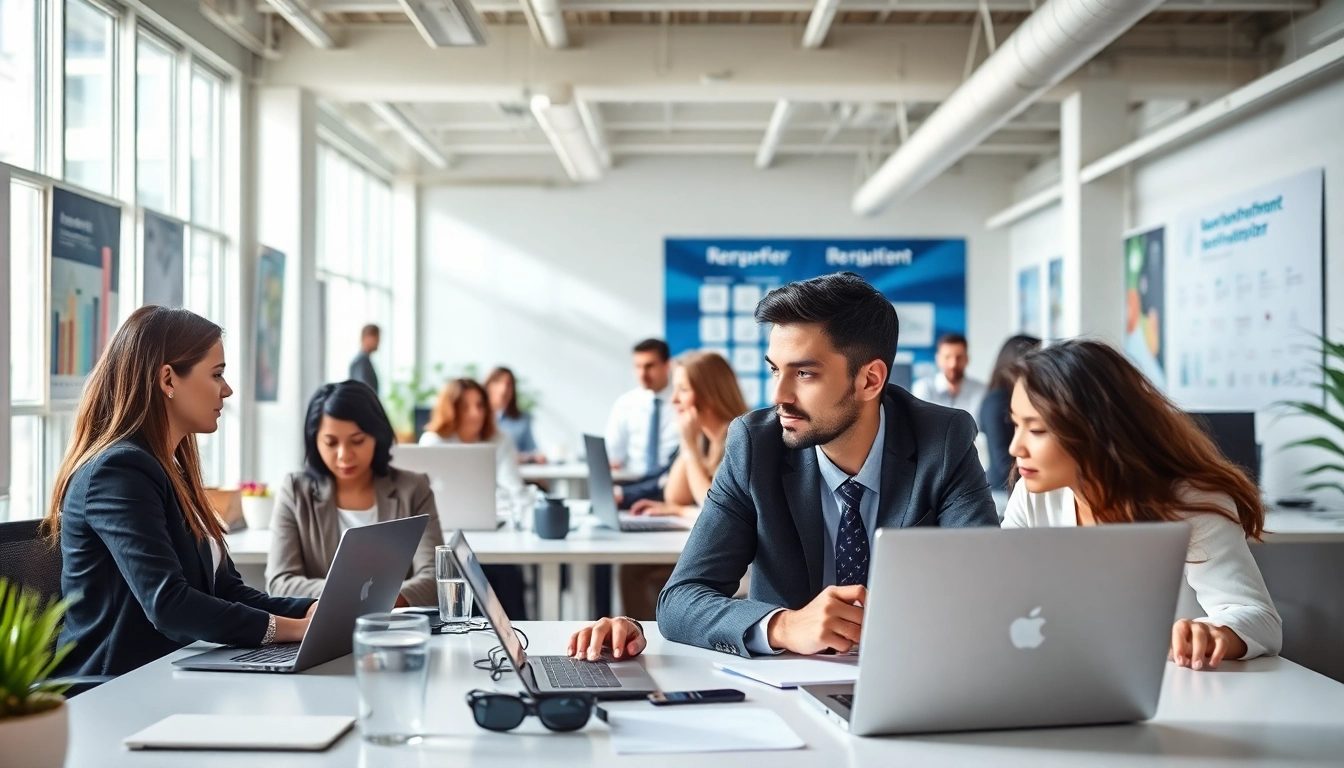 Headhunter IT aiding diverse professionals in a modern recruitment setting.