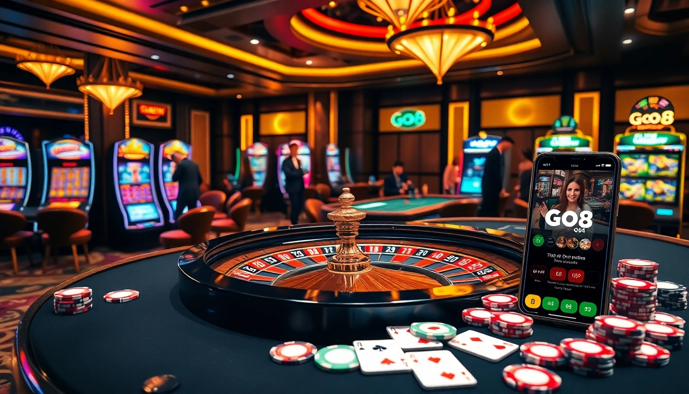 Engaging scene of casino action highlighting go8 platform with roulette and poker excitement.