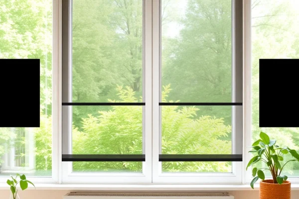 Fliegengittermaxx installation in a bright home, enhancing comfort and preventing insects.