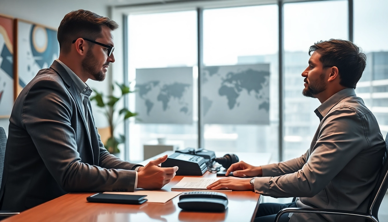 Headhunter Ingenieure conducting a professional interview in a modern office environment.