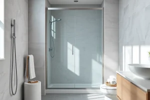 Besonderes Design der sonni Duschkabine 90x90 in modernem Badezimmer mit eleganten Akzenten.