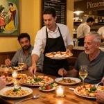 Delightful dining experience at Pizzeria Madera enjoying pg soft beverages and authentic Italian cuisine.