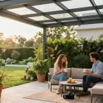 Moderne Terrassenüberdachungen bieten gemütlichen Raum für Entspannung und Genuss im Freien.