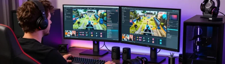 Twitch Follower kaufen mit einem Gamer, der live streamt und mit Zuschauern interagiert